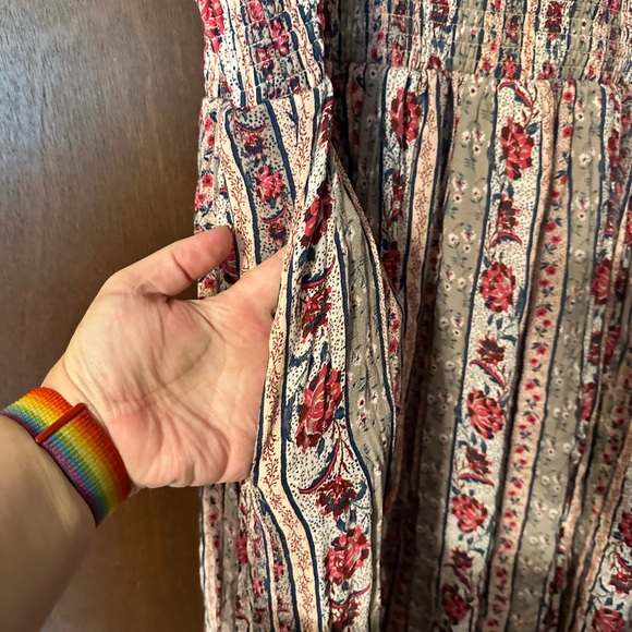 EUC Torrid Maxi Gauze Lace Inset Dress sz 4x hi-lo dress with pockets! - Picture 5 of 7